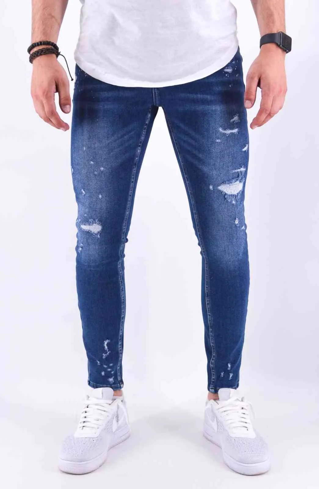 Jeans skinny destroy bleu homme | Mode urbaine | 29,99€