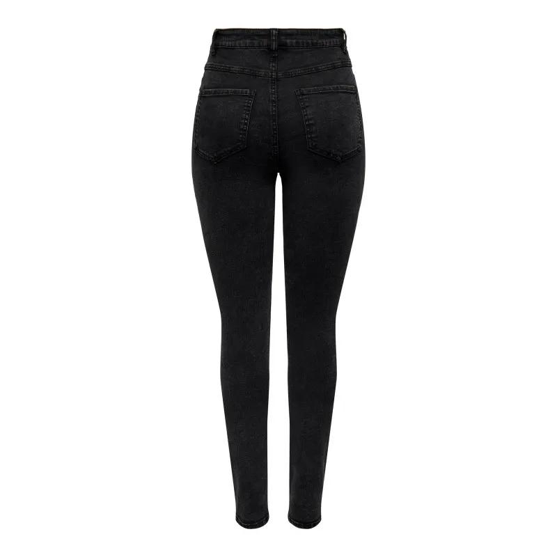 Jeans skinny fit coton poches passant ceinture noir Femme ONLY à prix 