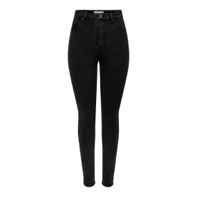 Jeans skinny fit coton poches passant ceinture noir Femme ONLY à prix 