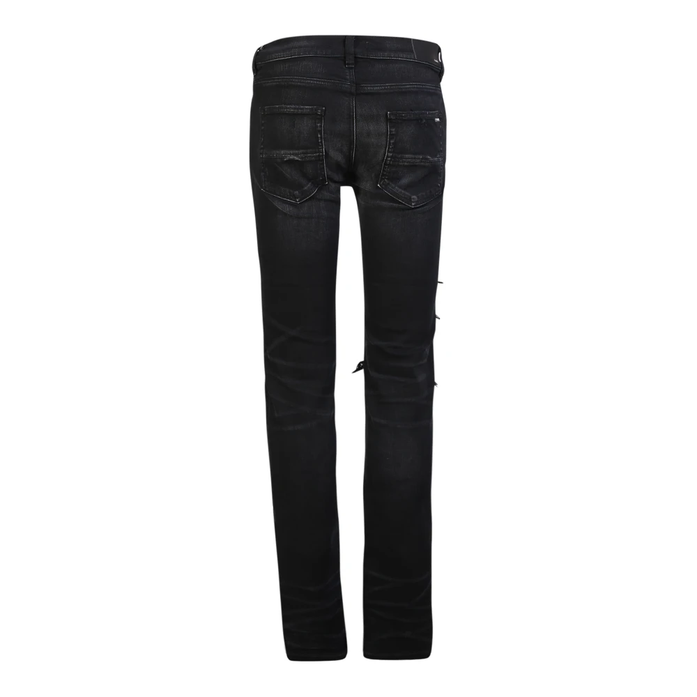 Jeans Skinny Noirs avec Détails Déchirés