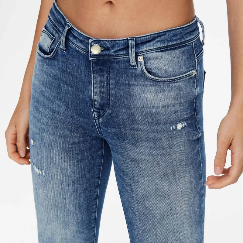 Jeans skinny poches boutons délavé coton bio Femme ONLY à prix 