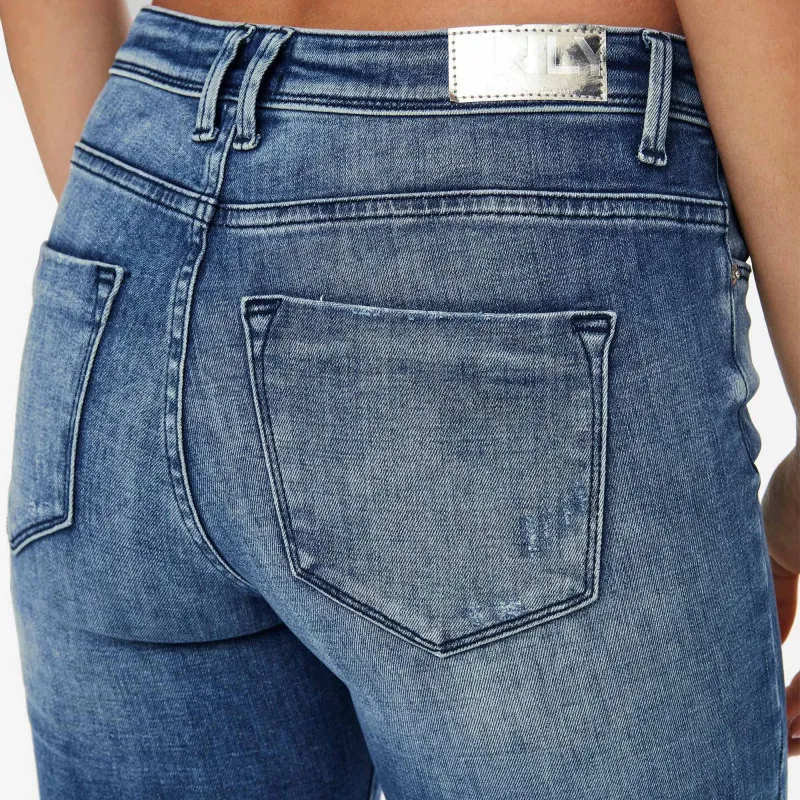 Jeans skinny poches boutons délavé coton bio Femme ONLY à prix 