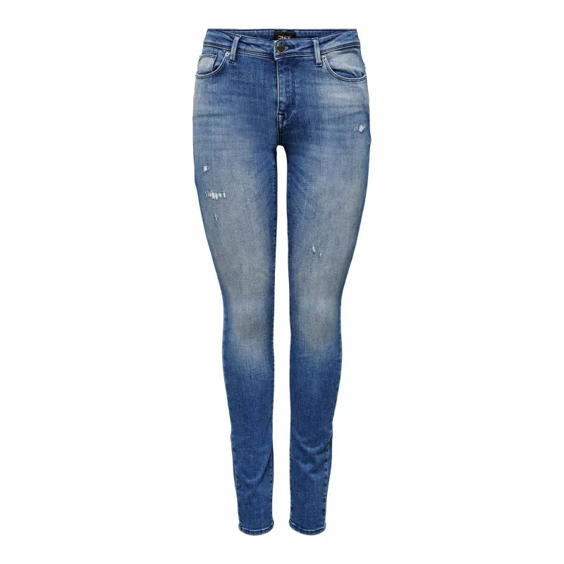 Jeans skinny poches boutons délavé coton bio Femme ONLY à prix 