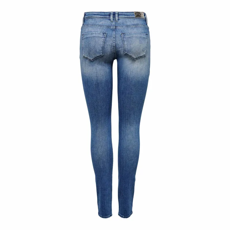 Jeans skinny poches boutons délavé coton bio Femme ONLY à prix 