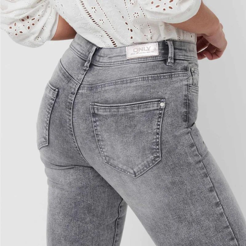 Jeans skinny poches boutons passant ceinture coton Femme ONLY à prix 