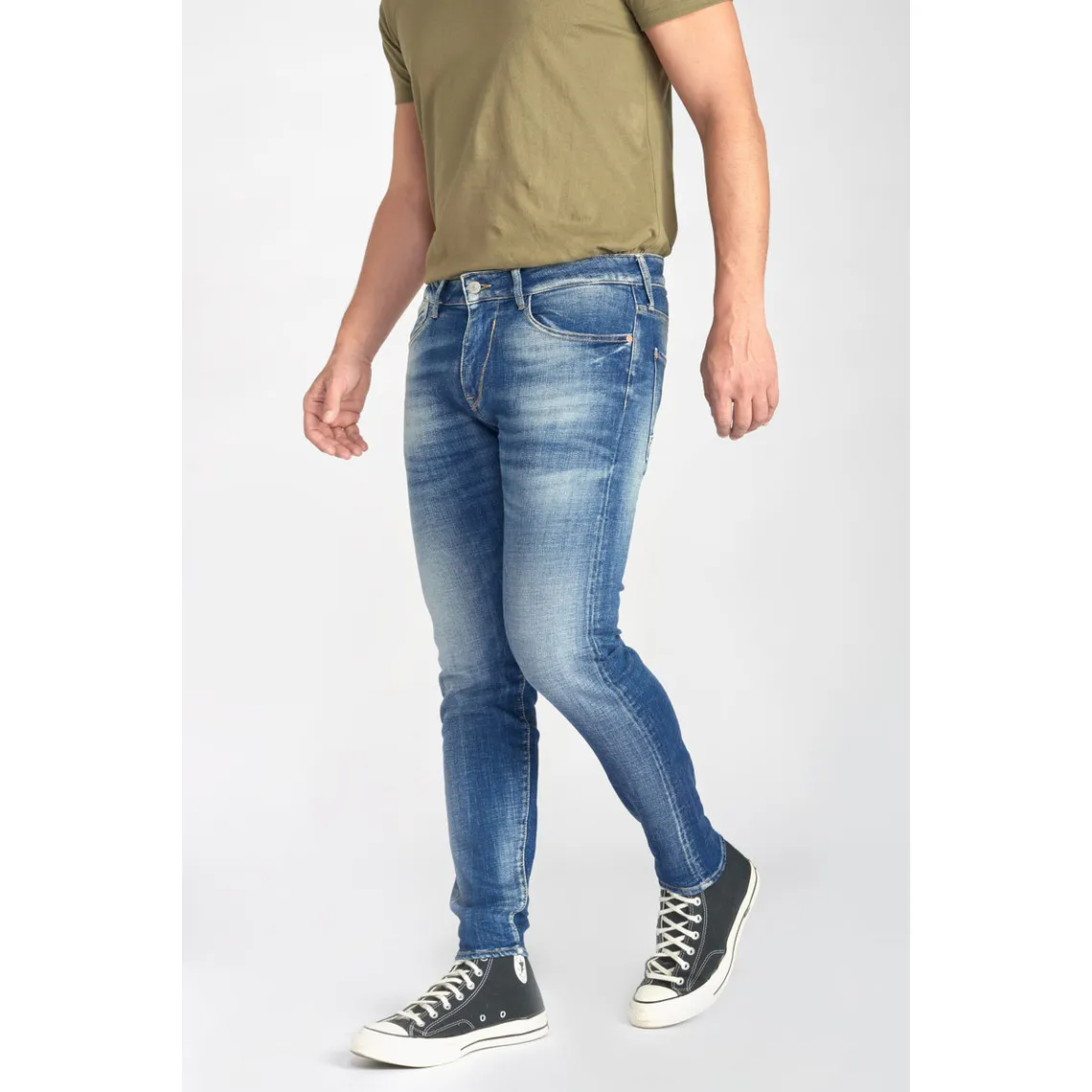 Jeans skinny POWER, 7/8ème bleu Andy Le Temps des Cerises - Jean Homme sur MenCorner