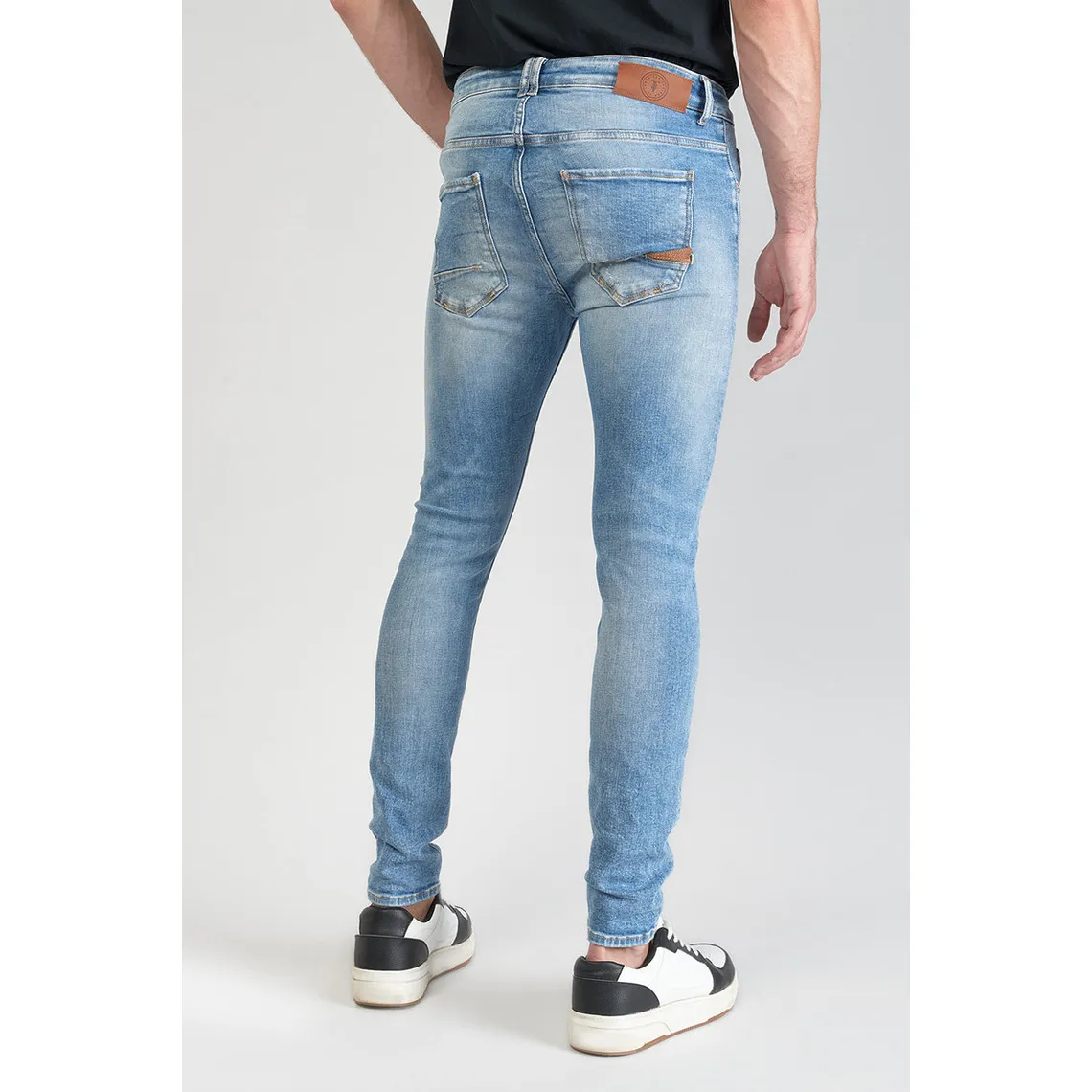 Jeans skinny POWER, 7/8ème bleu en coton Grant Le Temps des Cerises - Jean Homme sur MenCorner