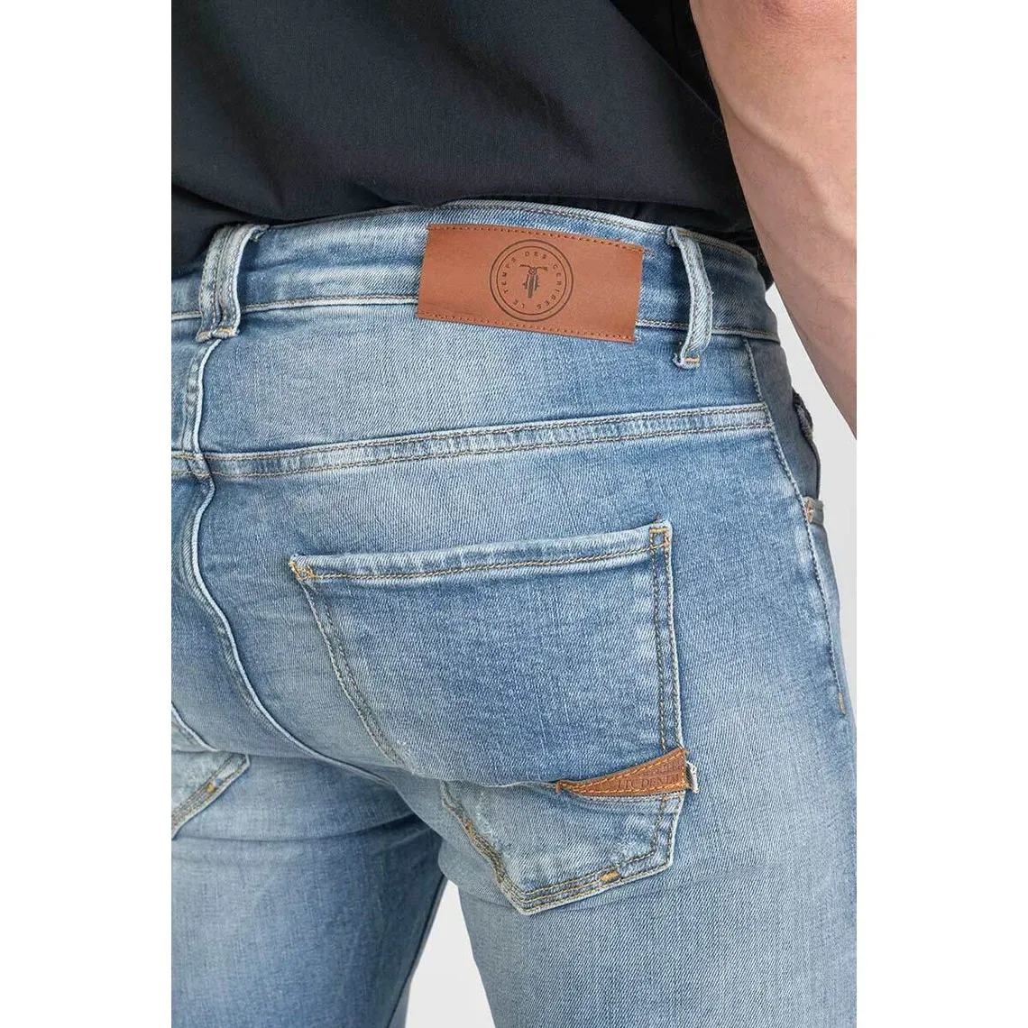 Jeans skinny POWER, 7/8ème bleu en coton Grant Le Temps des Cerises - Jean Homme sur MenCorner