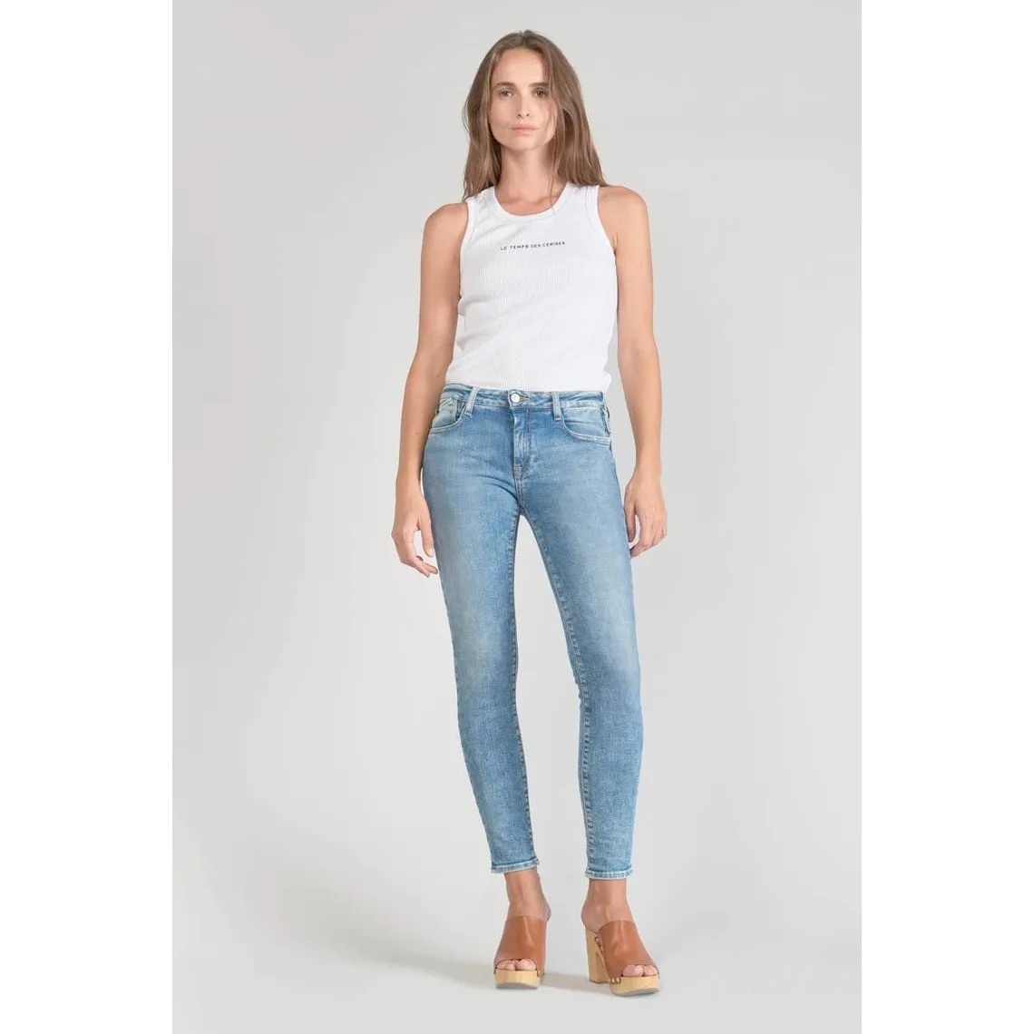 Jeans skinny POWER, 7/8ème bleu en coton Yara | 3 Suisses