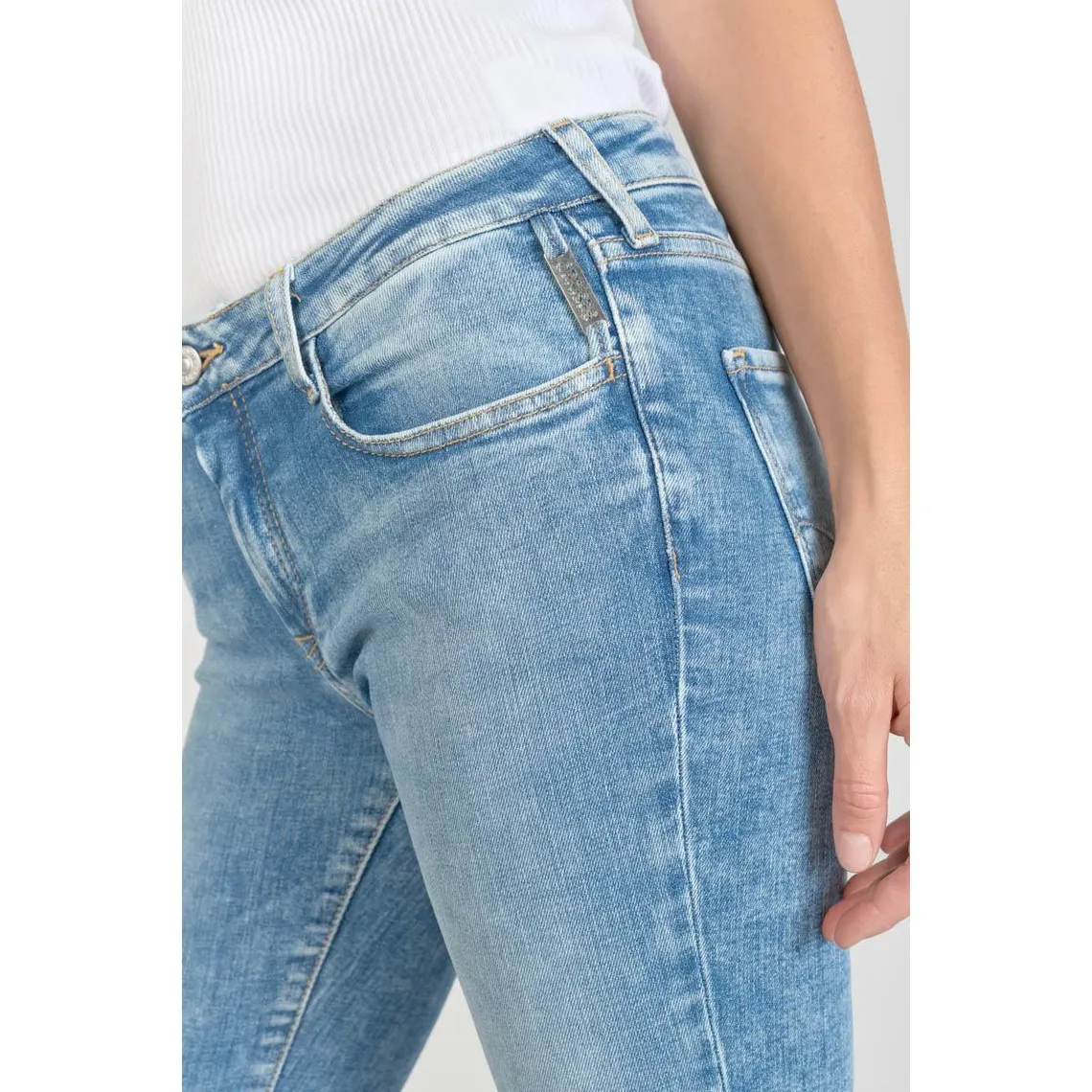 Jeans skinny POWER, 7/8ème bleu en coton Yara | 3 Suisses