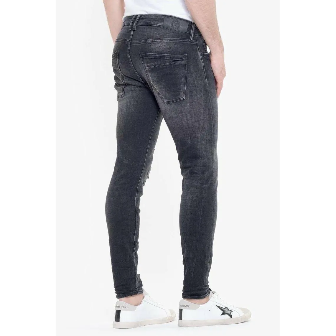 Jeans skinny POWER, 7/8ème noir en coton Le Temps des Cerises - Jean Homme sur MenCorner