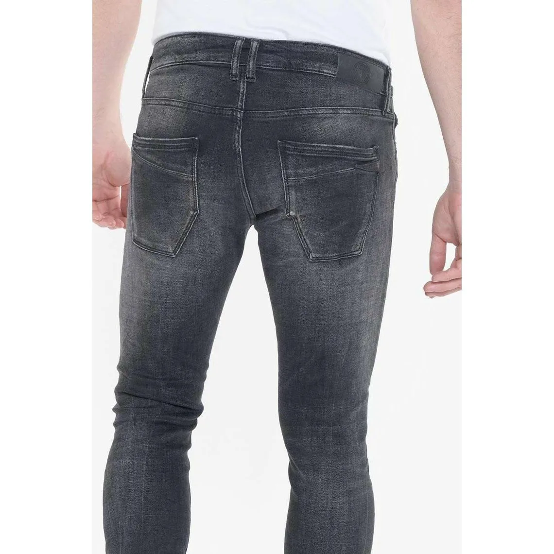 Jeans skinny POWER, 7/8ème noir en coton Le Temps des Cerises - Jean Homme sur MenCorner