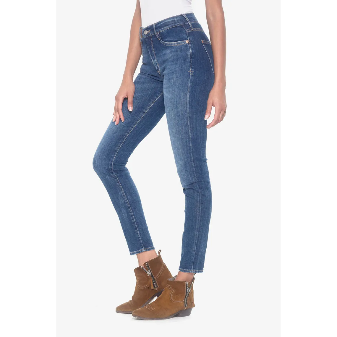 Jeans skinny taille haute POWER, longueur 34 bleu | 3 Suisses