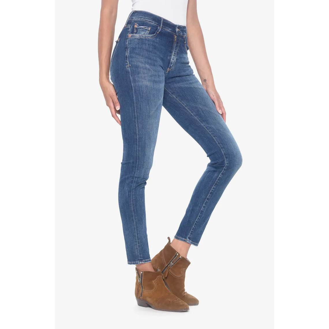 Jeans skinny taille haute POWER, longueur 34 bleu | 3 Suisses