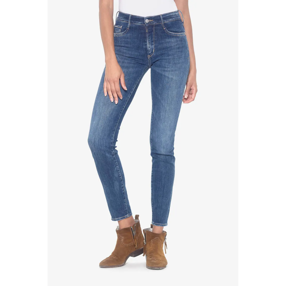 Jeans skinny taille haute POWER, longueur 34 bleu | 3 Suisses