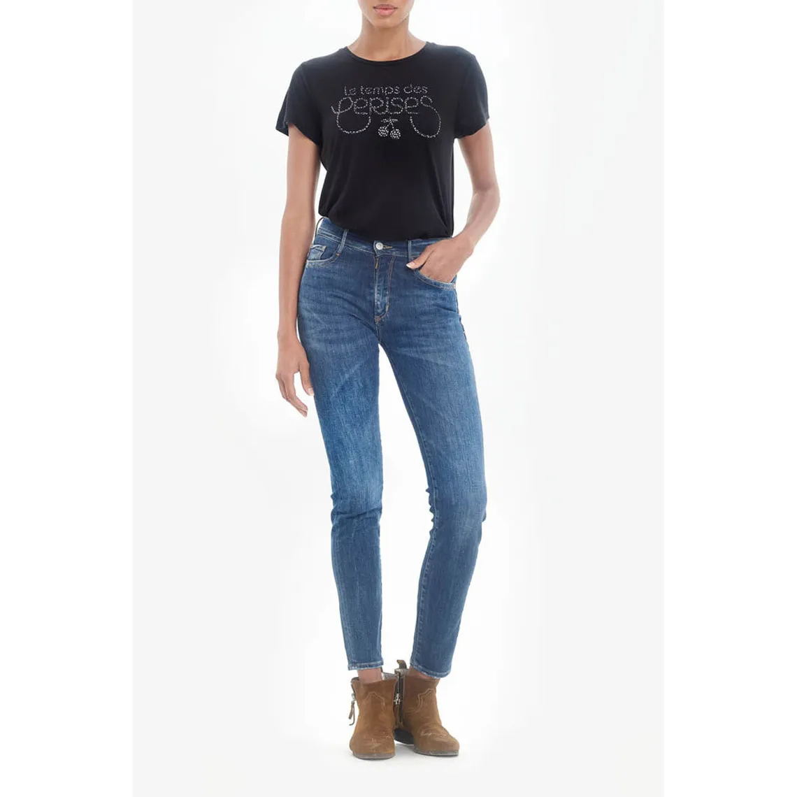 Jeans skinny taille haute POWER, longueur 34 bleu | 3 Suisses