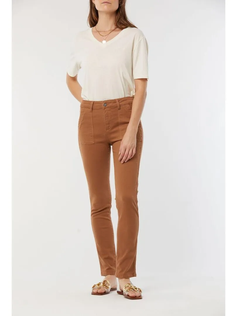 Lee Cooper - Pantalon coton slim JILO - Beige argile