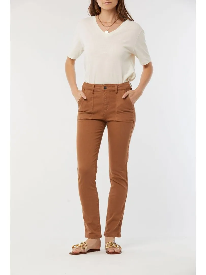 Lee Cooper - Pantalon coton slim JILO - Beige argile