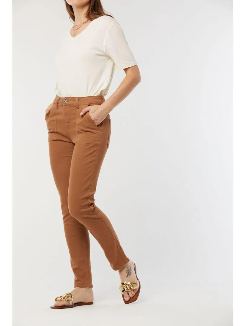 Lee Cooper - Pantalon coton slim JILO - Beige argile