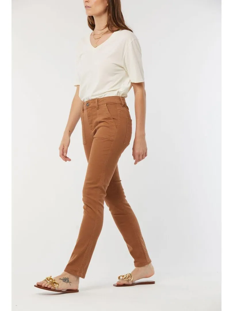 Lee Cooper - Pantalon coton slim JILO - Beige argile