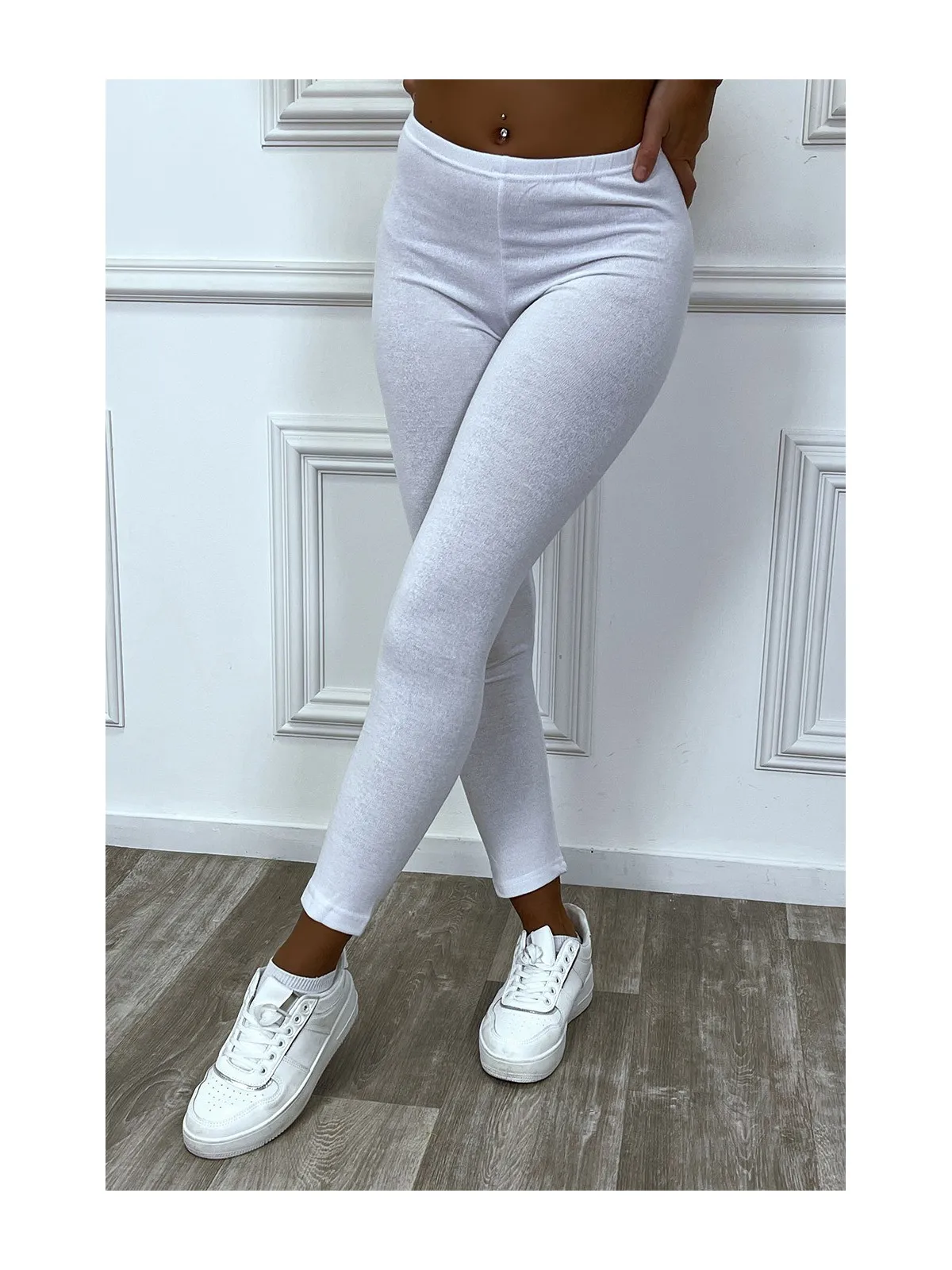 Legging blanc long tissus doux et épais