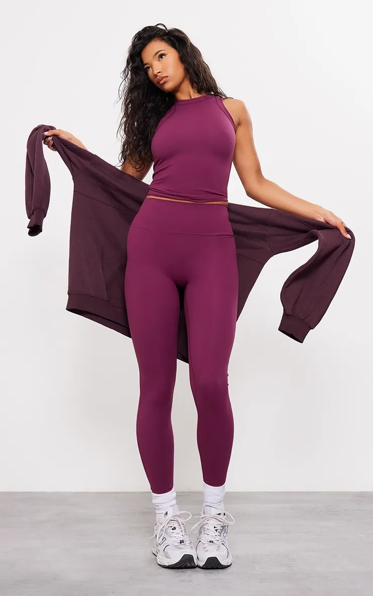 Legging de sport Sculpt à taille haute prune