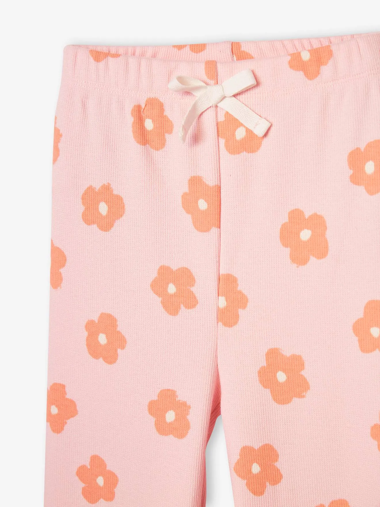 Legging imprimé en maille côtelée fille rose pâle - Vertbaudet