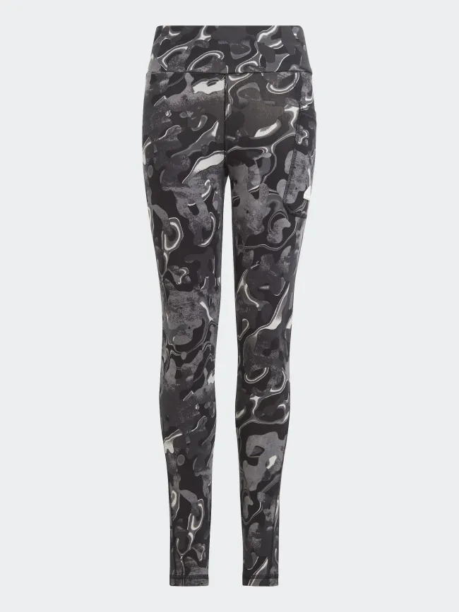 Legging à motif abstrait gris fille - Adidas | wimod