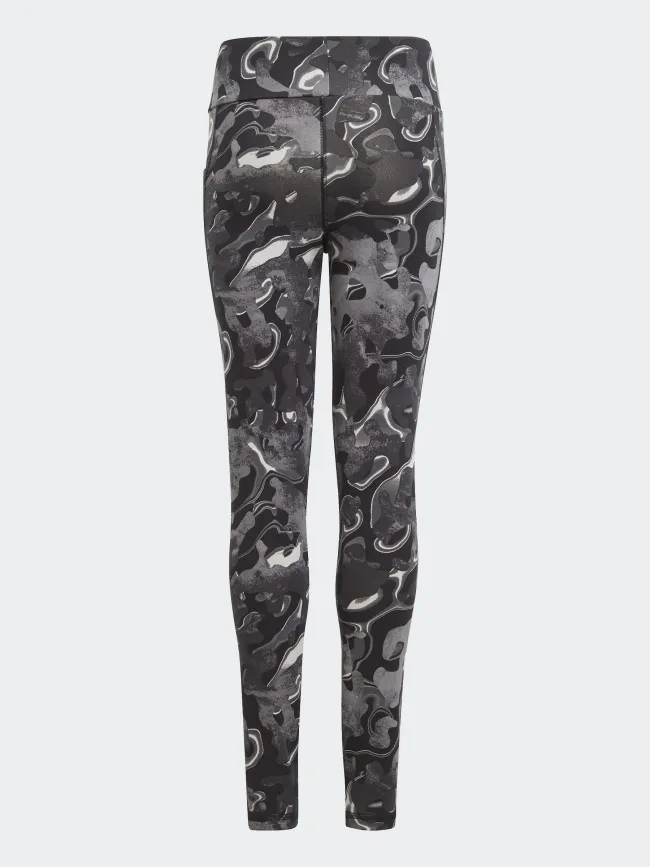 Legging à motif abstrait gris fille - Adidas | wimod