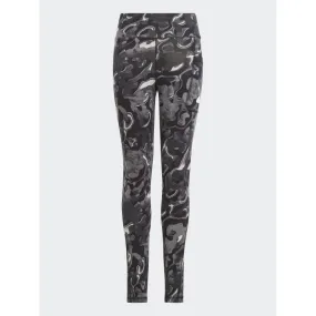 Legging à motif abstrait gris fille - Adidas | wimod