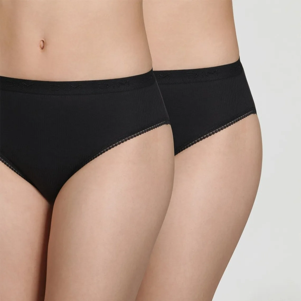 Lot de 2 slips noirs en coton | 3 Suisses