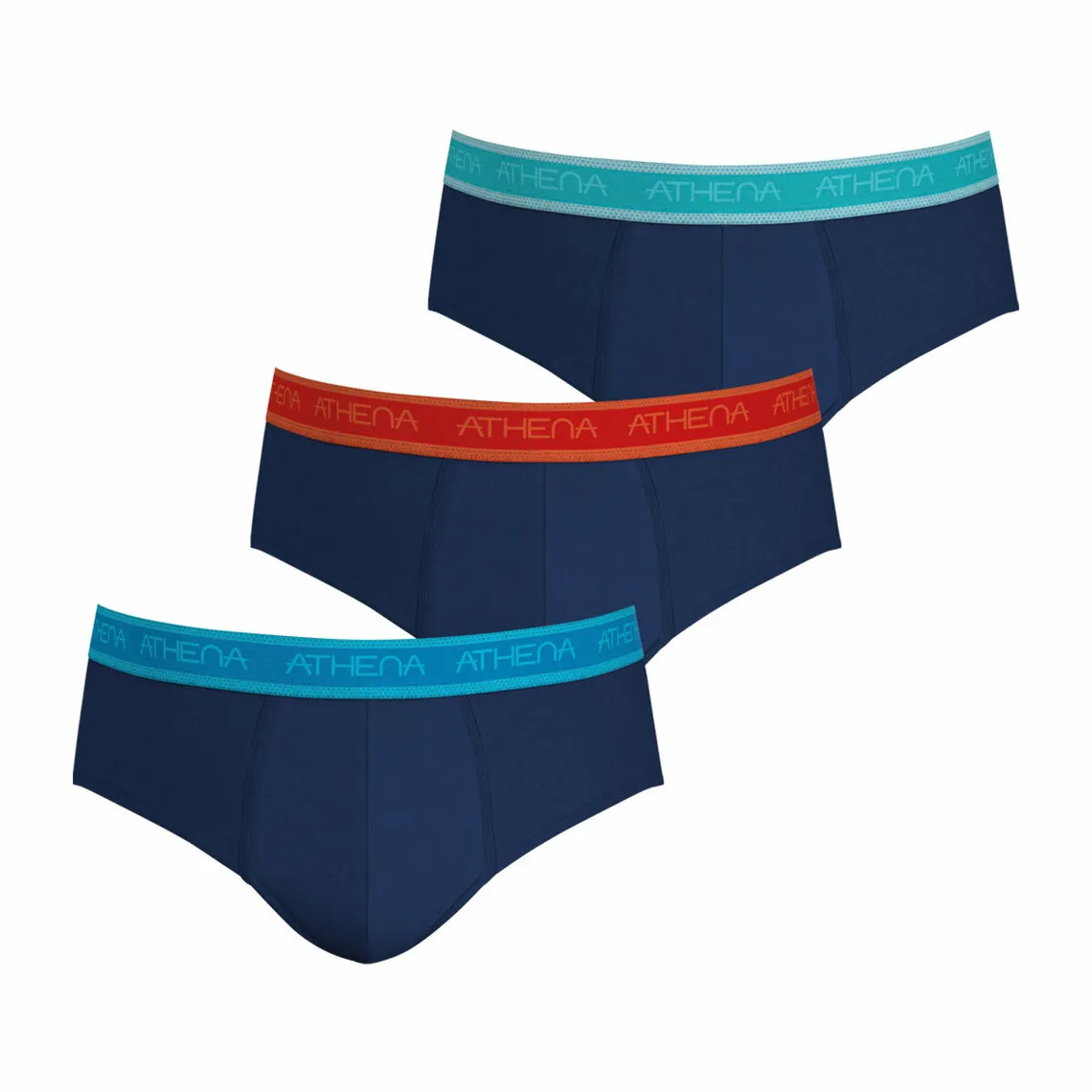 Lot de 3 slips homme Easy Bio Bleu en coton Athéna - Slip Homme sur MenCorner