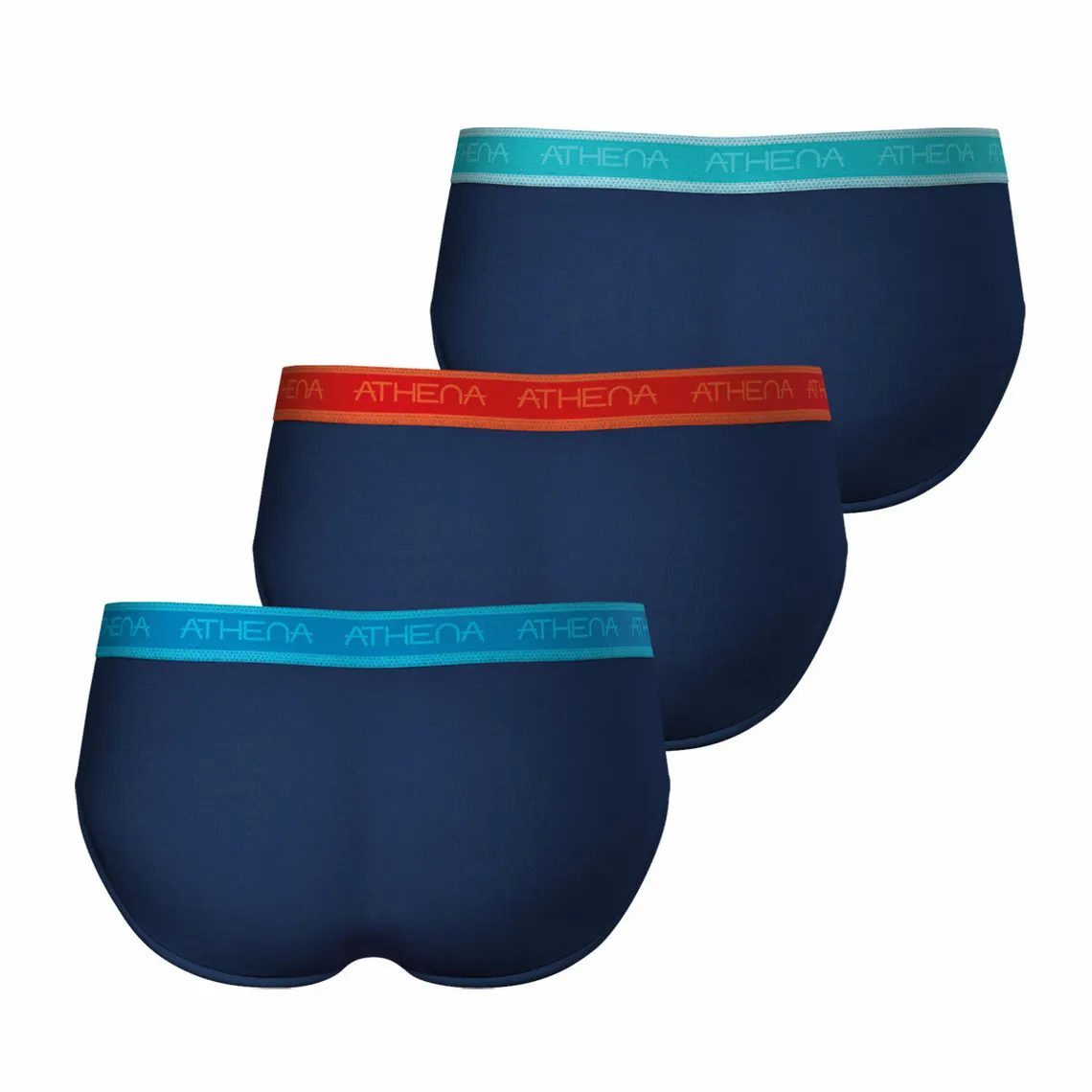 Lot de 3 slips homme Easy Bio Bleu en coton Athéna - Slip Homme sur MenCorner