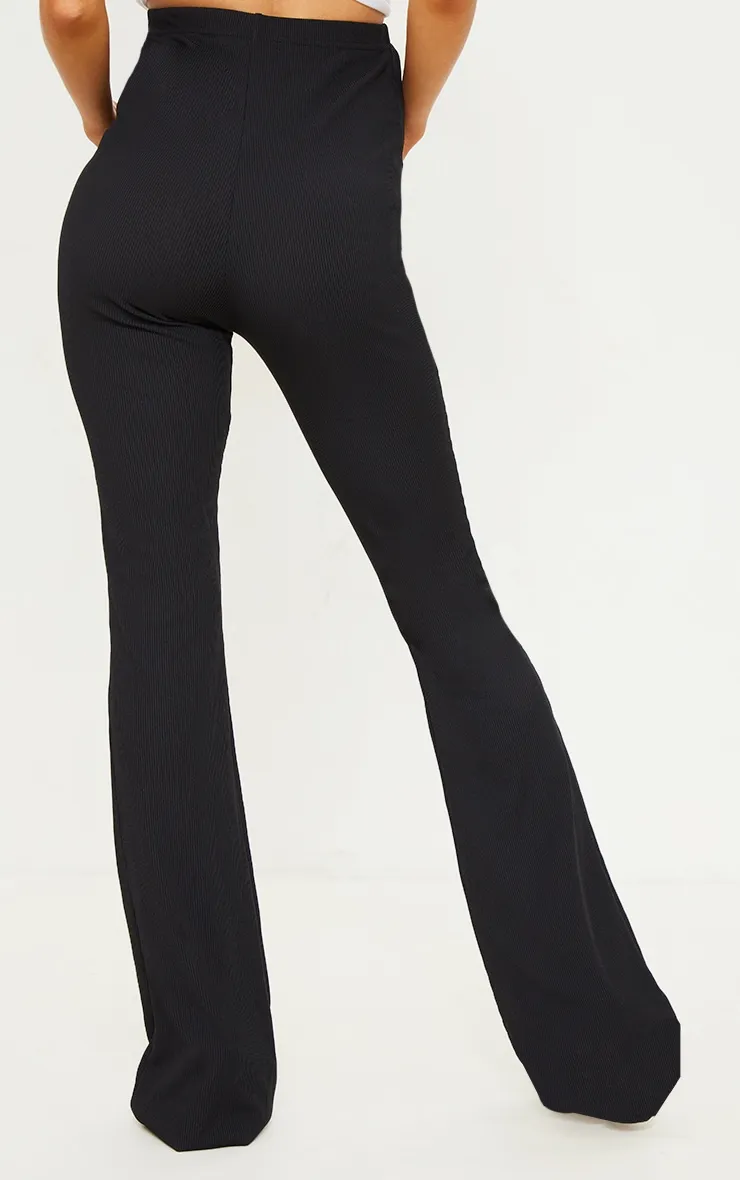 Maternité Legging de grossesse flare côtelé noir