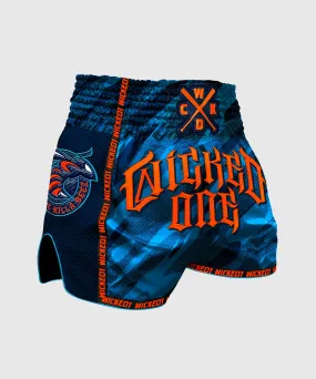 Muay-Thai Short Wicked One Killa Beez – Bleu/Orange