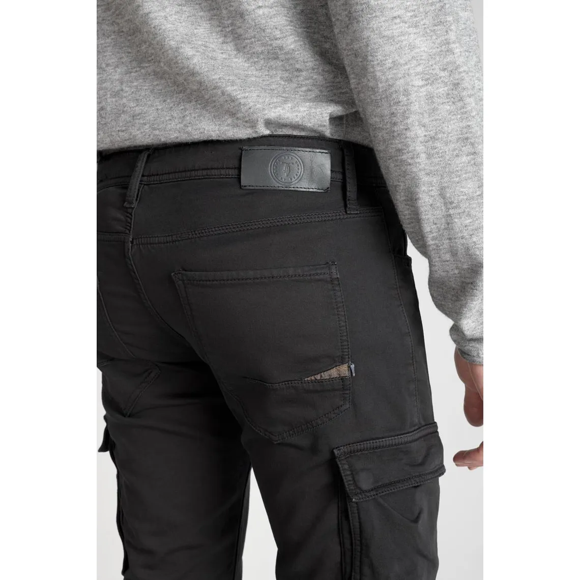 Pantalon army Jogg slim Andrew anthracite gris en coton | 3 Suisses