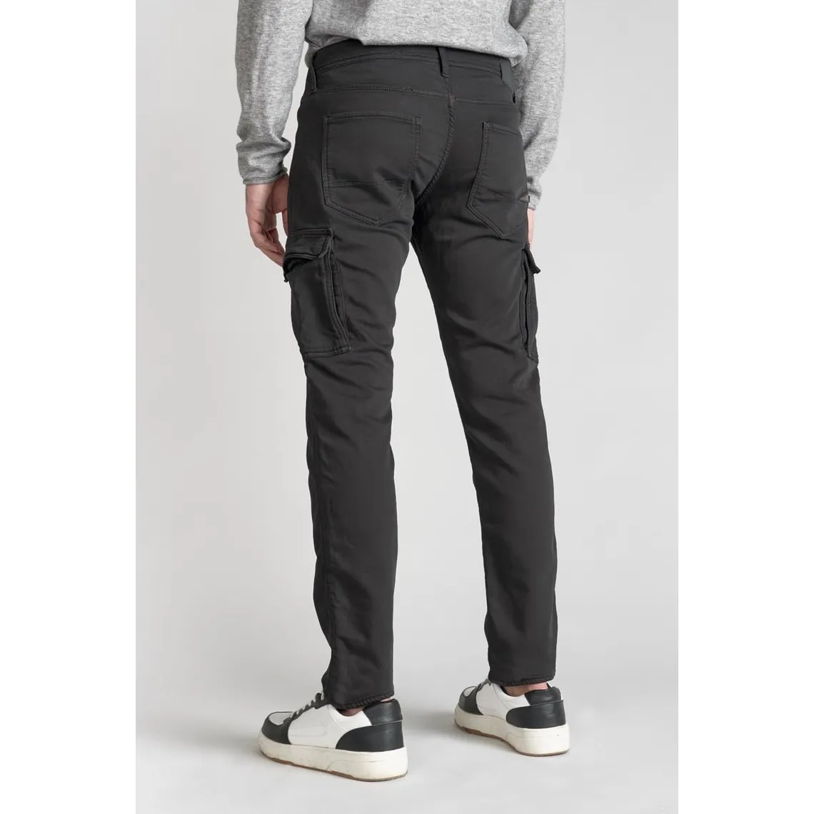 Pantalon army Jogg slim Andrew anthracite gris en coton | 3 Suisses