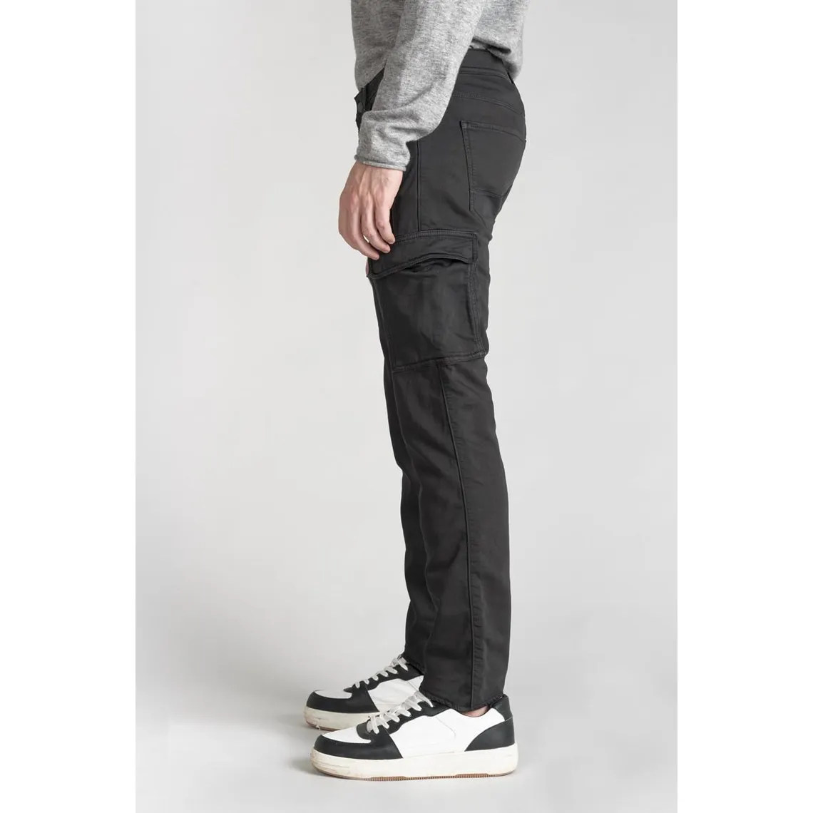 Pantalon army Jogg slim Andrew anthracite gris en coton | 3 Suisses