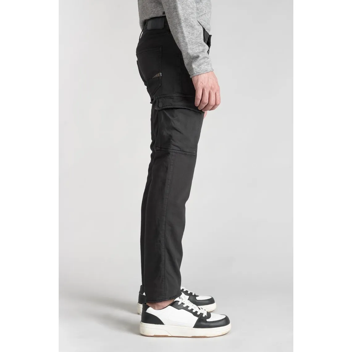 Pantalon army Jogg slim Andrew anthracite gris en coton | 3 Suisses