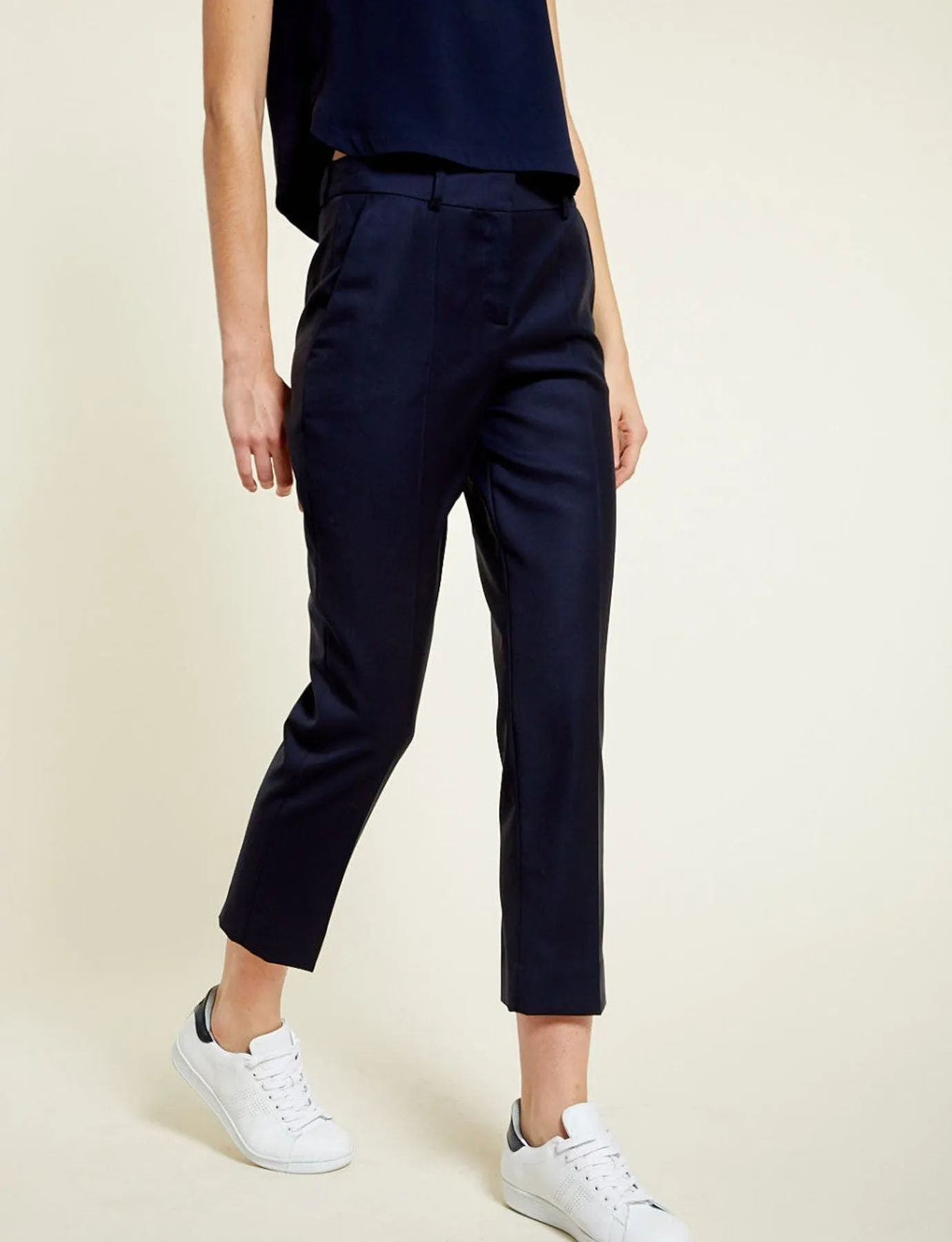 Pantalon Audrey laine bleu marine