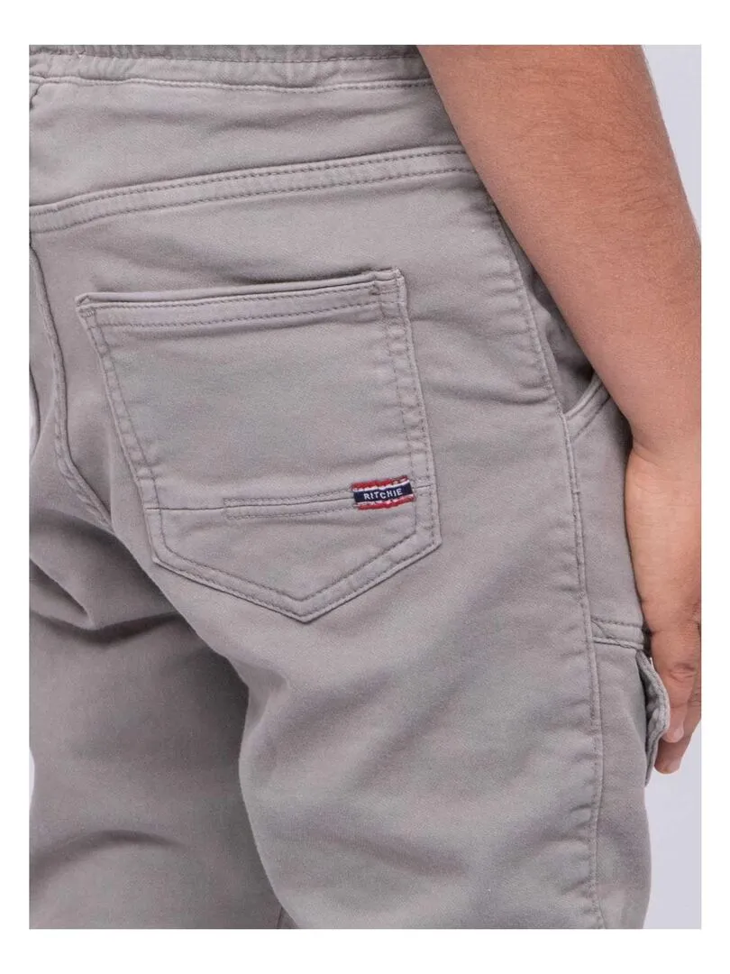 Pantalon battle molleton CLOGO-J - Gris