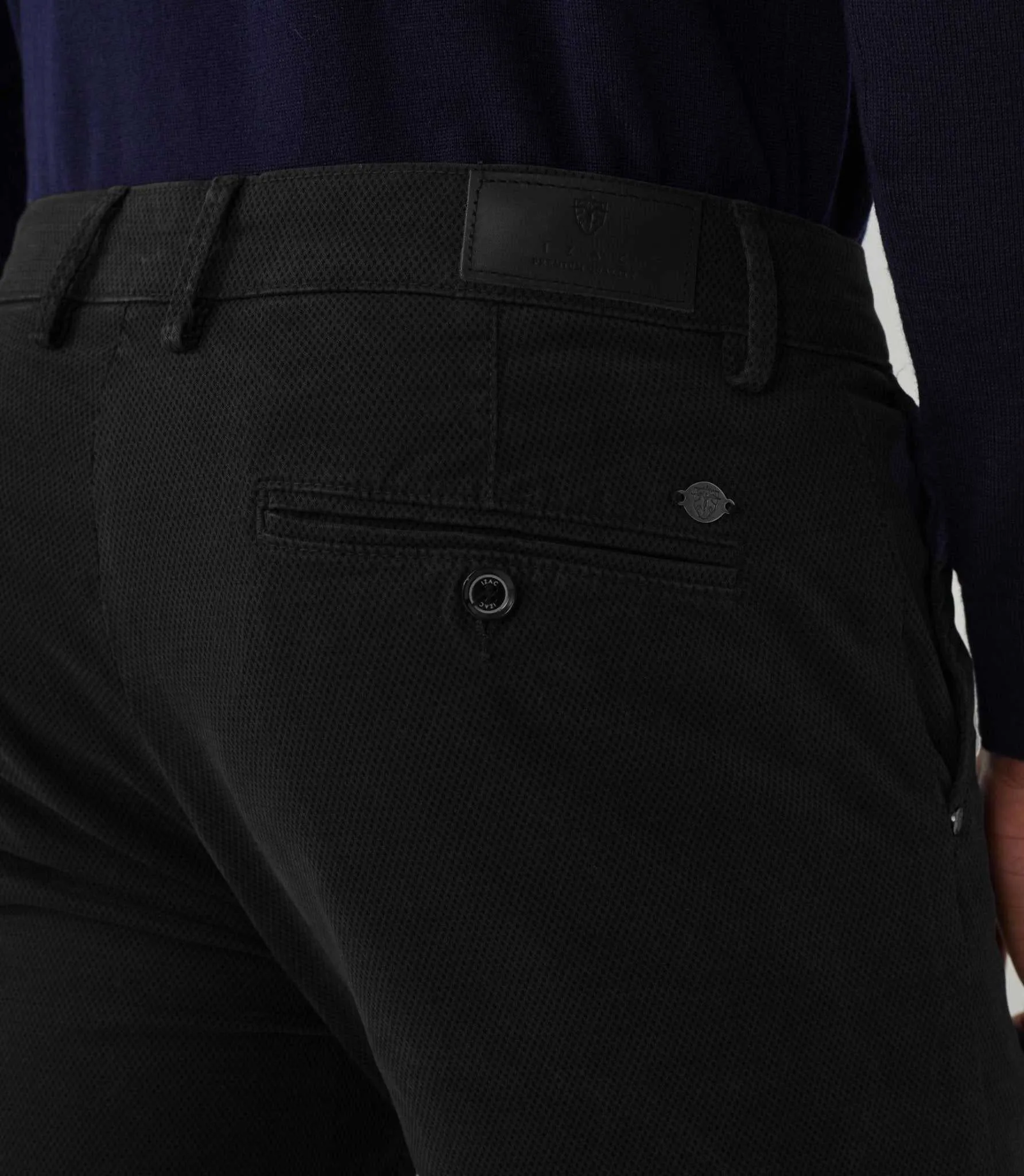 Pantalon casual slim imprimé noir 