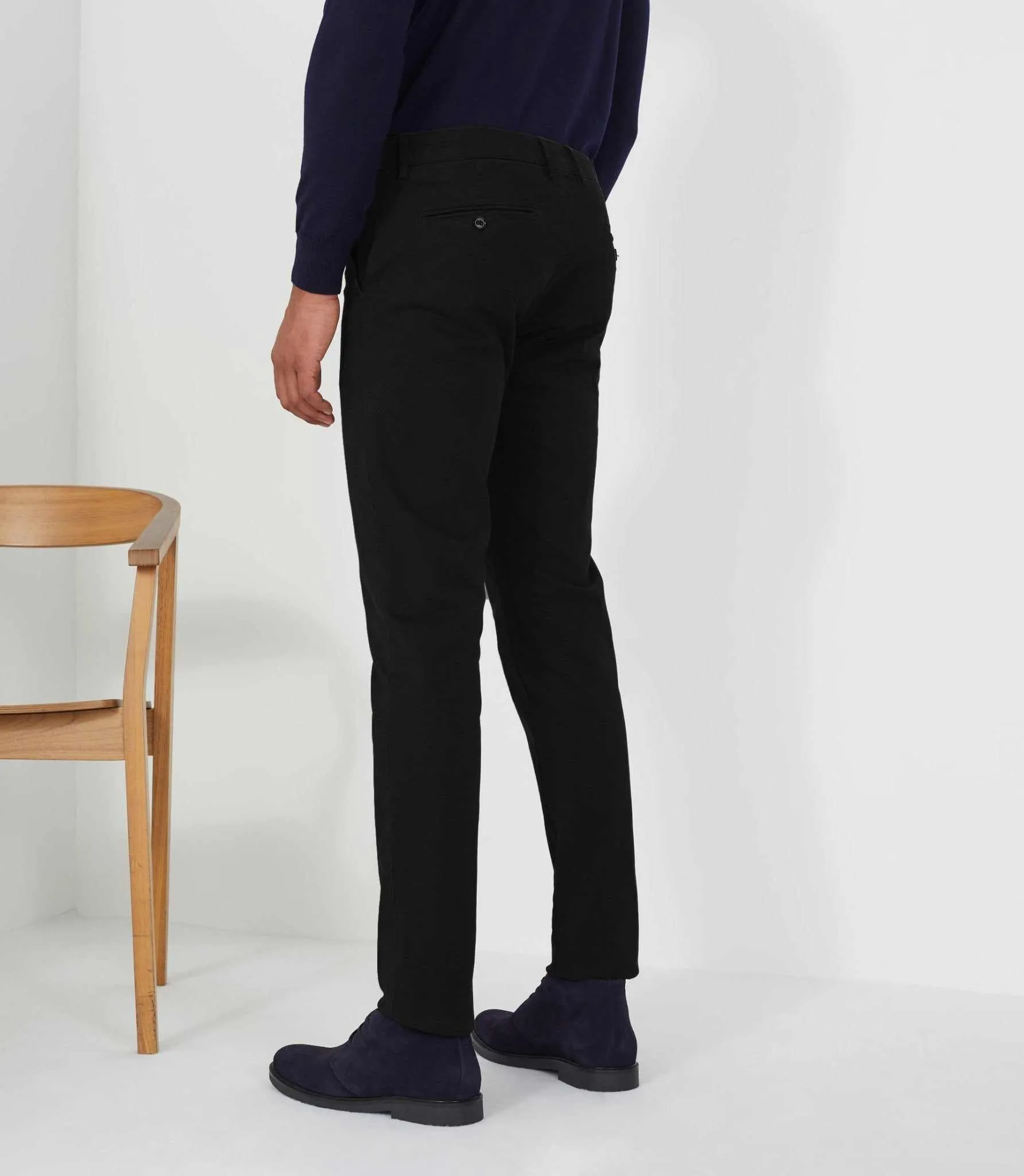 Pantalon casual slim imprimé noir 