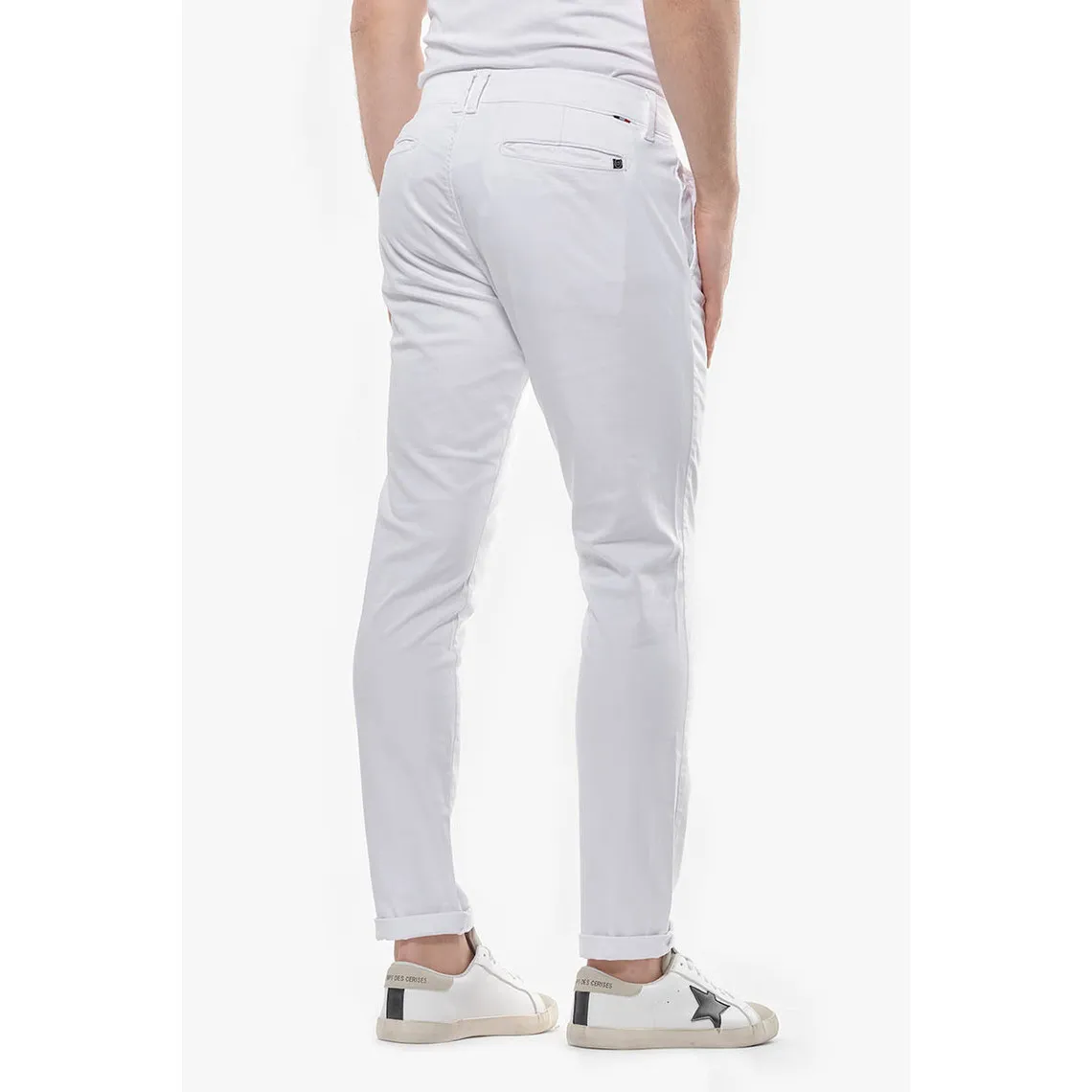 Pantalon Chino Slim Jas Blanc en coton Le Temps des Cerises - Pantalon Homme sur MenCorner