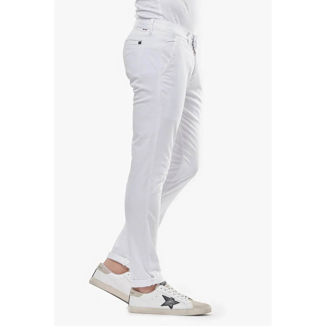 Pantalon Chino Slim Jas Blanc en coton Le Temps des Cerises - Pantalon Homme sur MenCorner