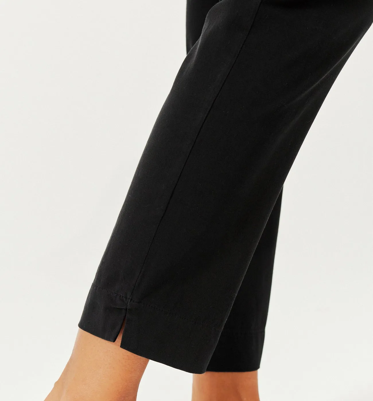 Pantalon cigarette uni Femme - Noir