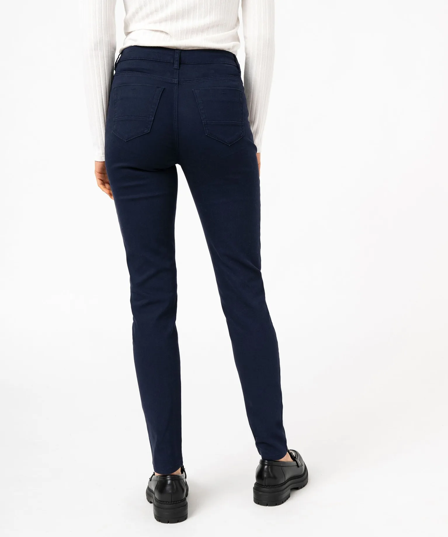 Pantalon coupe Slim taille normale femme bleu fonce