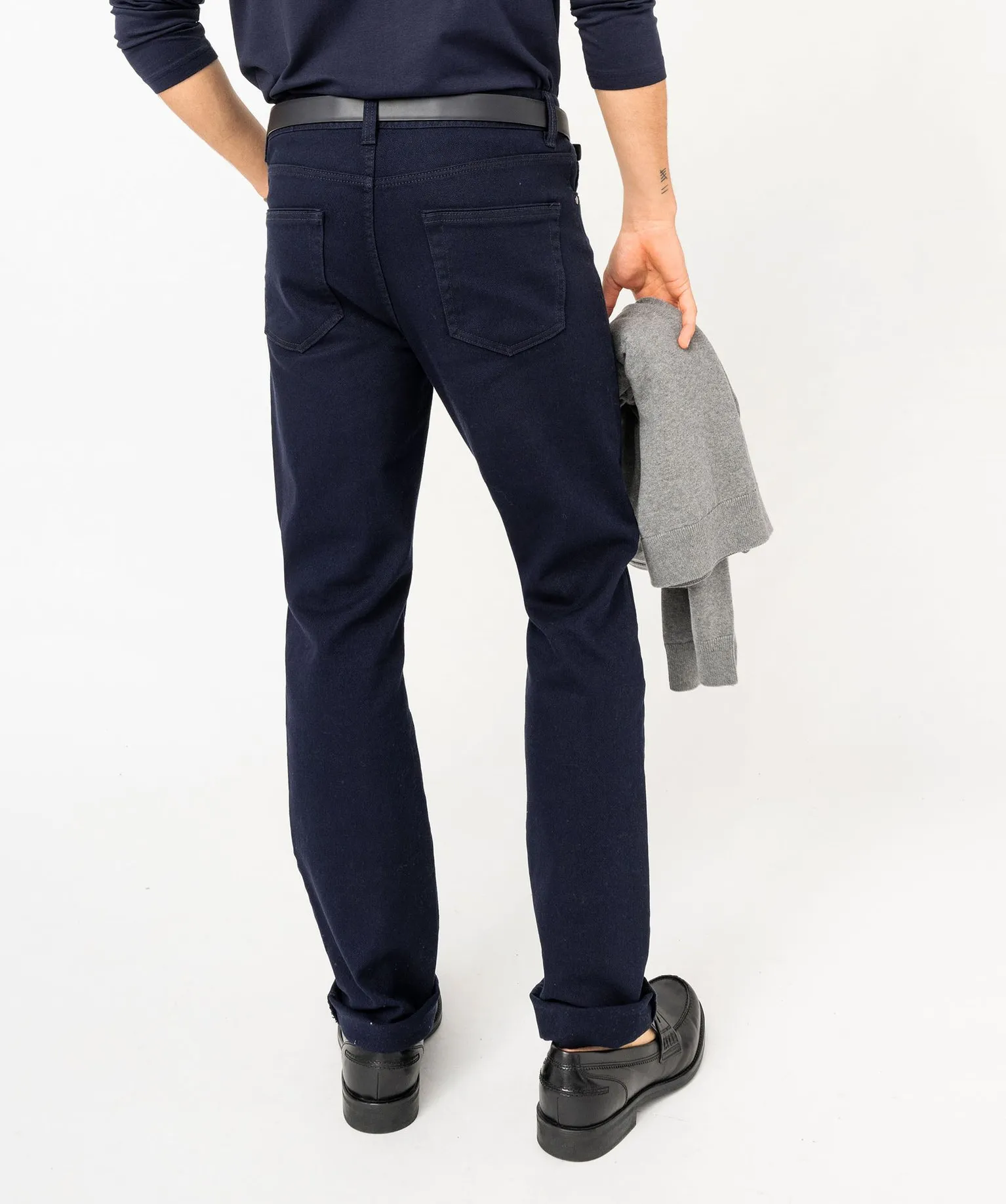 Pantalon en coton coupe Slim homme bleu fonce