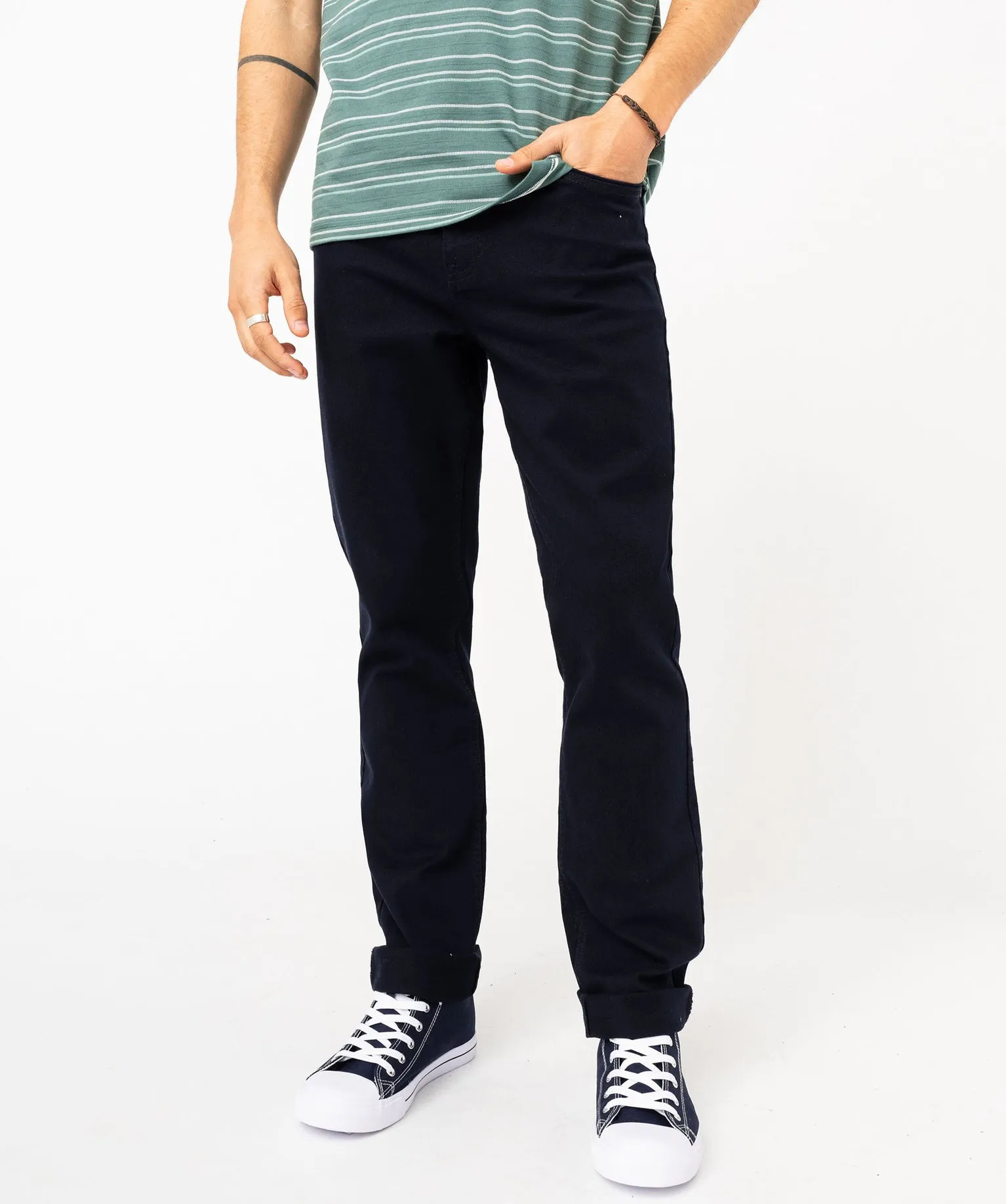 Pantalon en coton coupe Slim homme bleu fonce