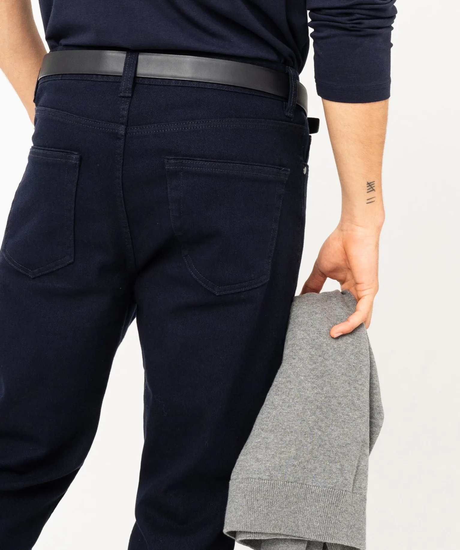 Pantalon en coton coupe Slim homme bleu fonce